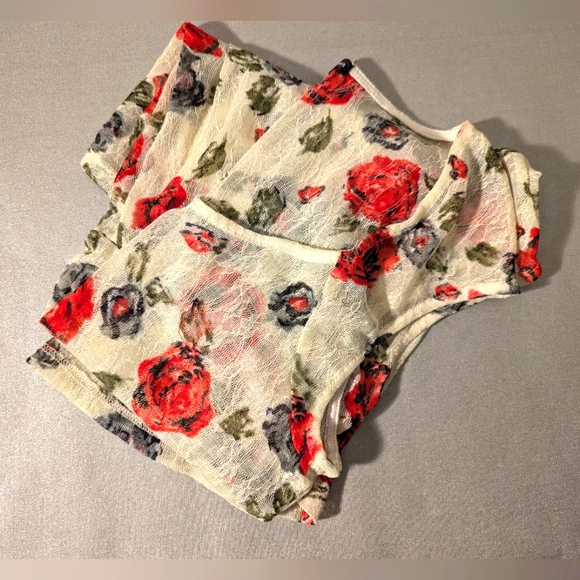 HITP White Floral Lace Flowy Long Top / Dress Women's size Medium - Picture 2 of 7